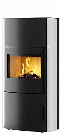 Cera Kaminofen Genius mit seitlicher Betonverkleidung