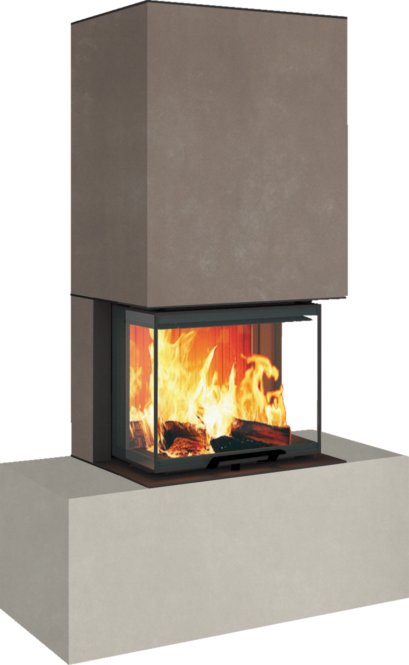 Neocube Kaminbausatz P11 mit Bank mittig