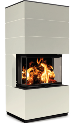 Cera Kaminanlage Linea KLC mit Stahl-Verkleidung, 3-seitig