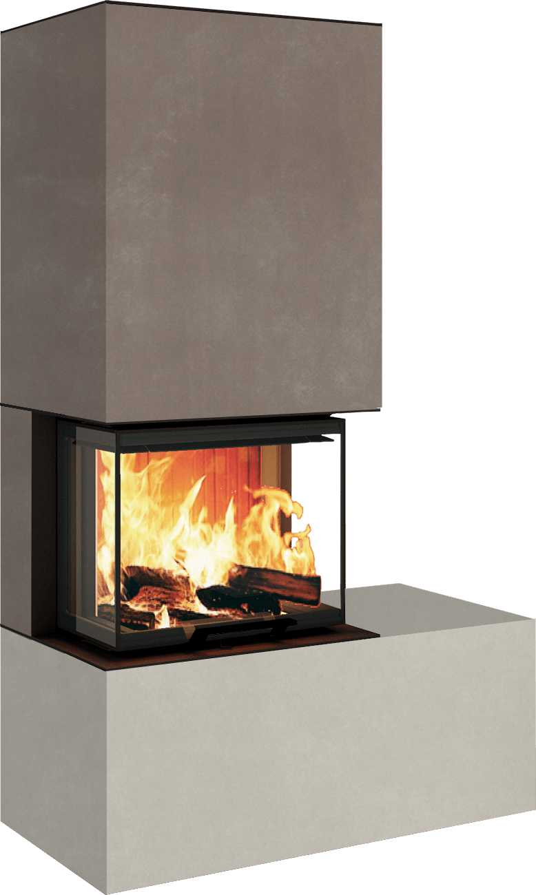 Neocube Kaminbausatz P12 mit Bank rechts