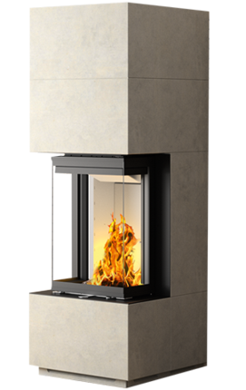 Cera Kaminanlage Linea KL1 mit Stahl-Verkleidung